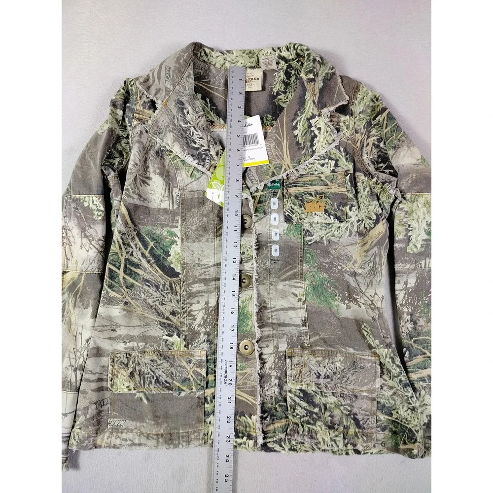 Realtree Girl Blazer Womens Medium Green Camo Cotton Jacket Hunting Outdoors